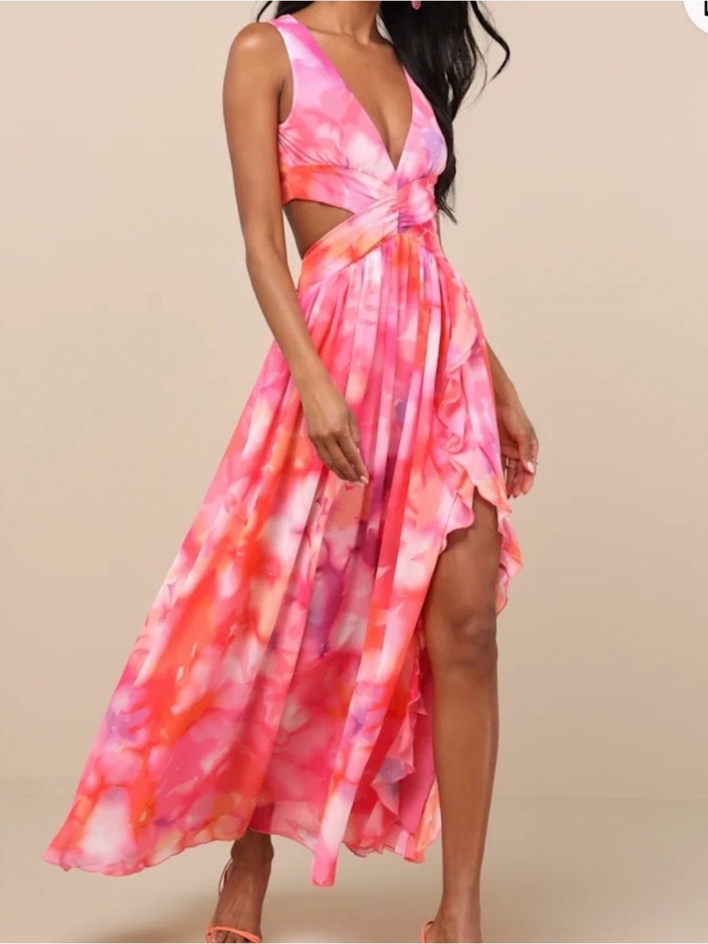 Lulu's Elissana Maxi Dress with Cutouts